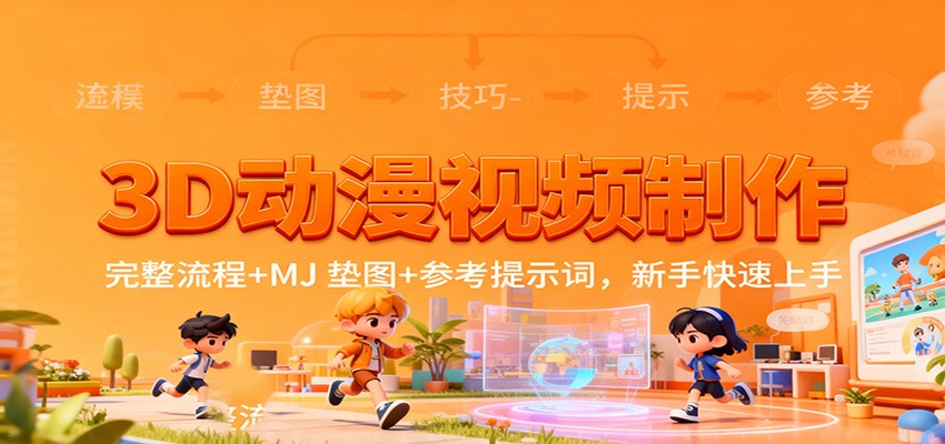 3D动漫视频制作，完整流程+MJ 垫图+参考提示词，新手快速上手-鸿图网创