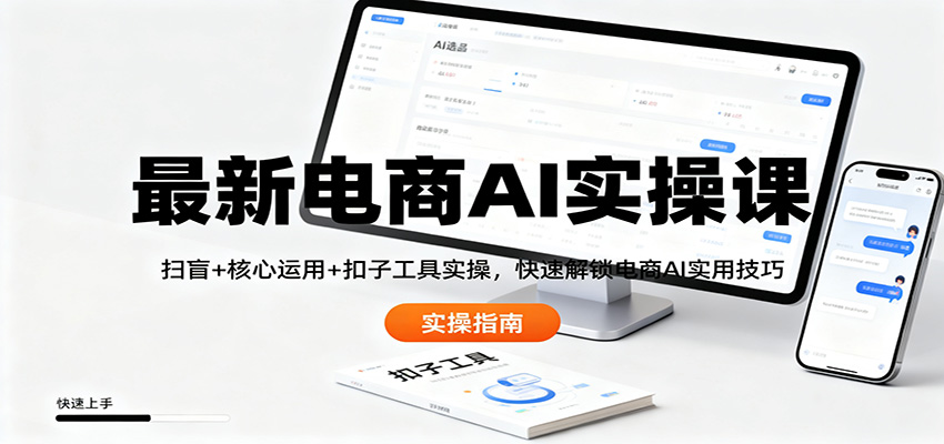 最新电商AI实操课：扫盲+核心运用+扣子工具实操，快速解锁电商AI实用技巧-鸿图网创