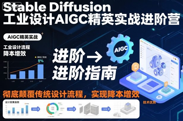 Stable Diffusion工业设计AIGC精英实战进阶营，彻底颠覆传统设计流程，实现降本增效-鸿图网创