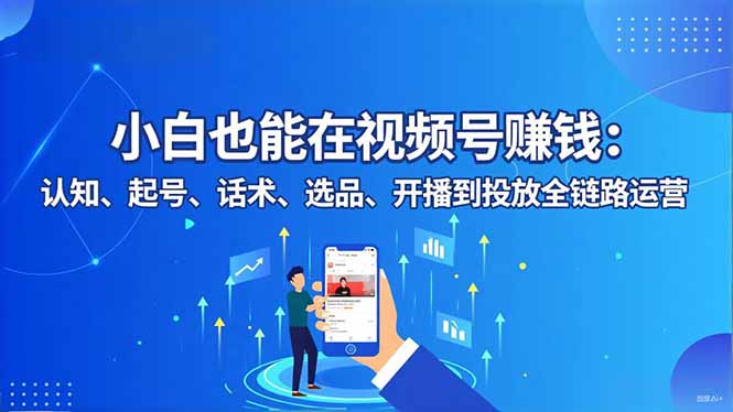 小白也能在视频号赚钱：认知、起号、话术、选品、开播到投放全链路运营-鸿图网创