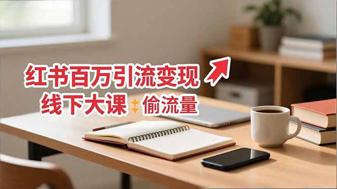 小红书百万引流变现-11月线下大课:分享从0到百万引流路径,手把手教偷流量、拿结果-鸿图网创