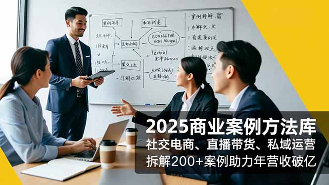 2025商业案例方法库，社交电商、直播带货、私域运营，拆解200+案例助力年营收破亿-鸿图网创
