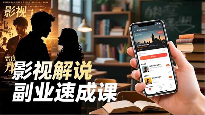 Tk影视解说副业速成课，软件安装、全流程实操、爆款预设，新手两周变现-鸿图网创