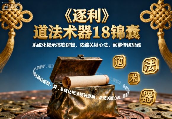 《逐利》道法术器18锦囊，系统化揭示搞钱逻辑，浓缩关键心法，颠覆传统思维(更新)-鸿图网创