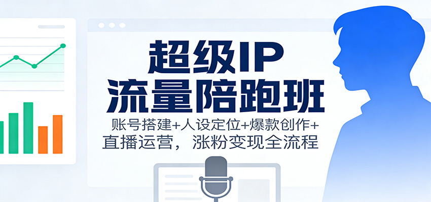 超级IP流量陪跑班：账号搭建+人设定位+爆款创作+直播运营，涨粉变现全流程-鸿图网创