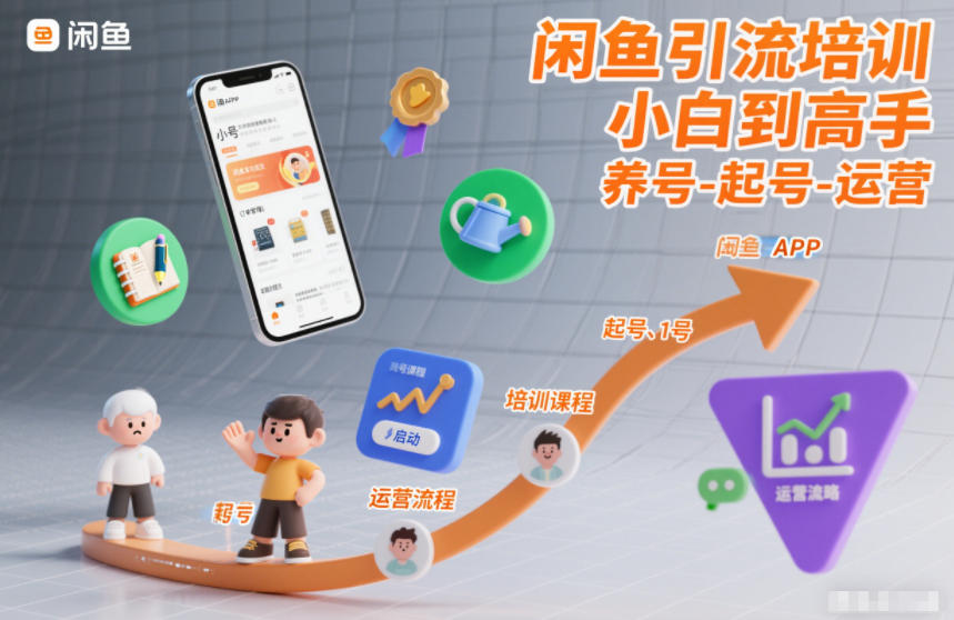 闲鱼引流培训，小白到高手，养号-起号-运营-鸿图网创