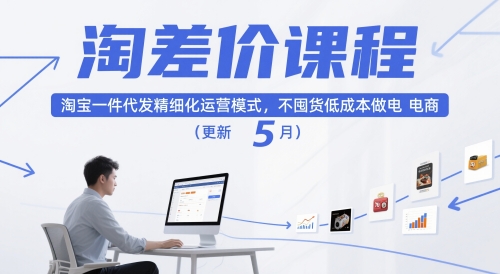 淘差价课程,淘宝一件代发精细化运营模式,不囤货低成本做电商(更新12月)-鸿图网创