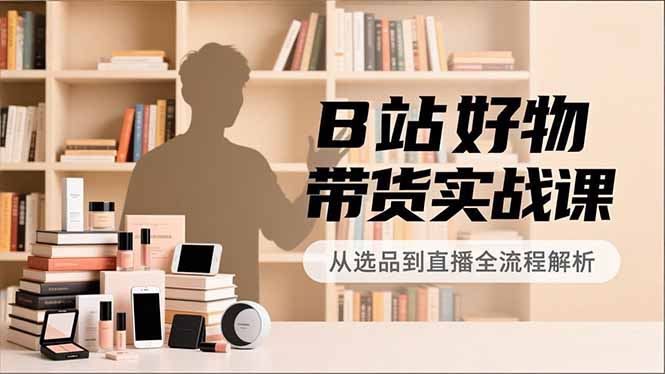 B站好物带货实战课，账号定位、选品拍摄、运营变现，全流程教学，实现UP主月入过万-鸿图网创