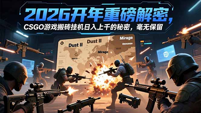 2026开年重磅解密，CSGO游戏搬砖挂机日入上千的秘密，毫无保留-鸿图网创