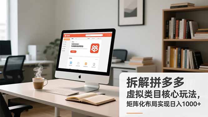 拆解拼多多虚拟类目核心玩法，矩阵化布局实现日入1000+-鸿图网创