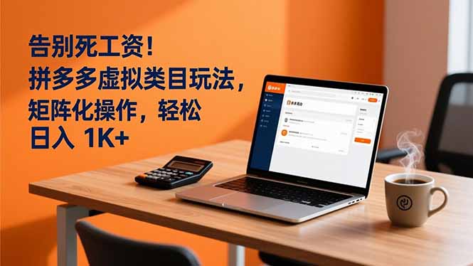 告别死工资！拼多多虚拟类目玩法，矩阵化操作，轻松日入 1K+-鸿图网创