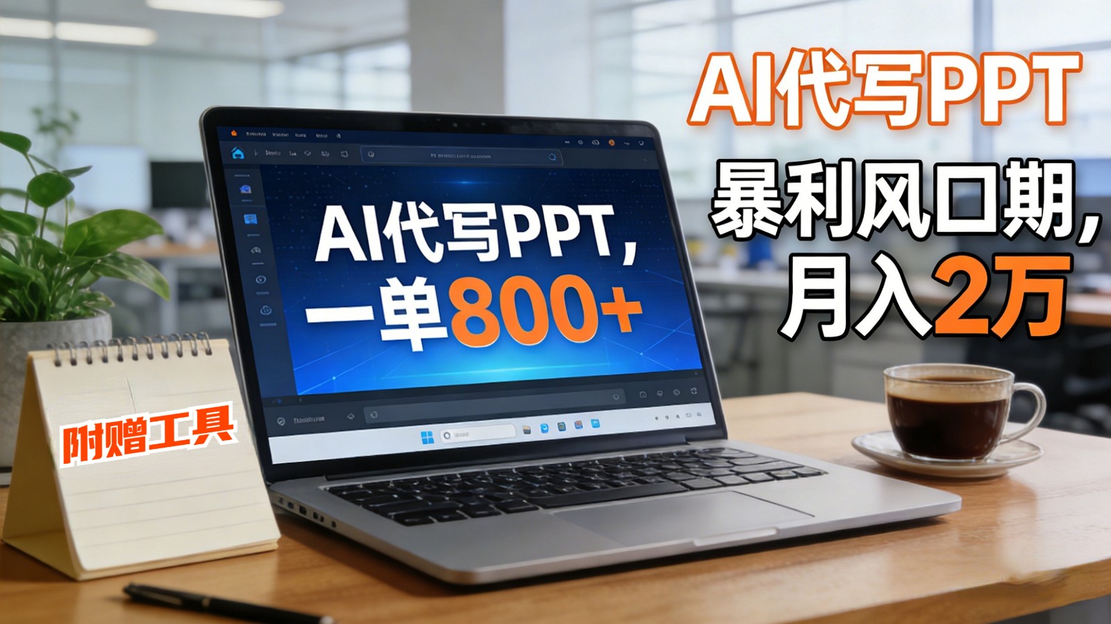 AI 代写做 PPT！一单狂赚 800+，风口期月入 2 万(工具 + 提示词直接送)-鸿图网创
