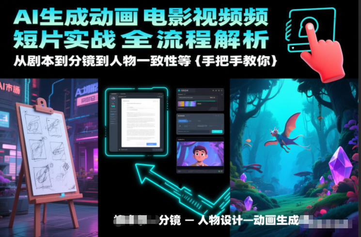 AI生成动画电影视频短片实战全流程解析，从剧本到分镜到人物一致性等手把手教你-鸿图网创
