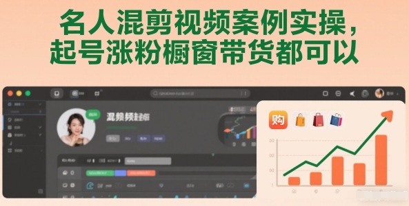 名人混剪视频案例实操，起号涨粉橱窗带货都可以-鸿图网创