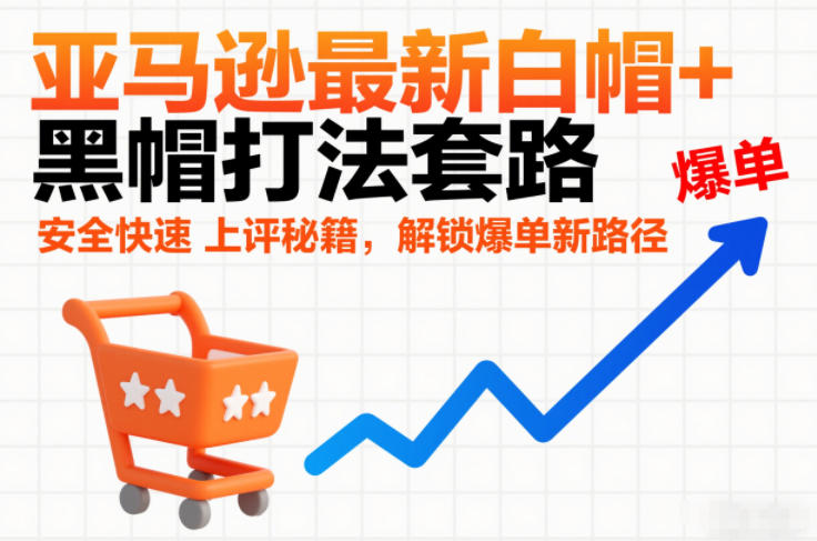 亚马逊最新白帽+黑帽打法套路，安全快速上评秘籍，解锁爆单新路径-鸿图网创