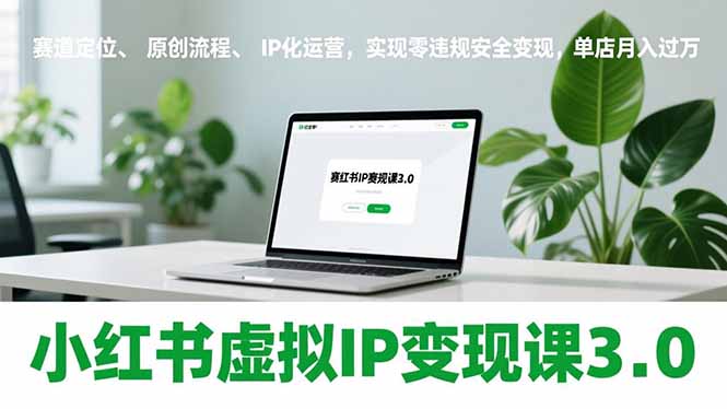 小红书虚拟IP变现课3.0，赛道定位、原创流程、IP化运营，实现零违规安全变现，单店月入过万-鸿图网创