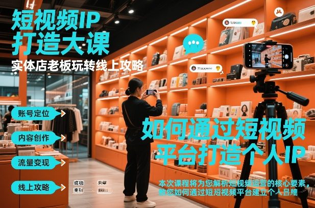 短视频ip打造大课，实体店老板玩转线上攻略-鸿图网创