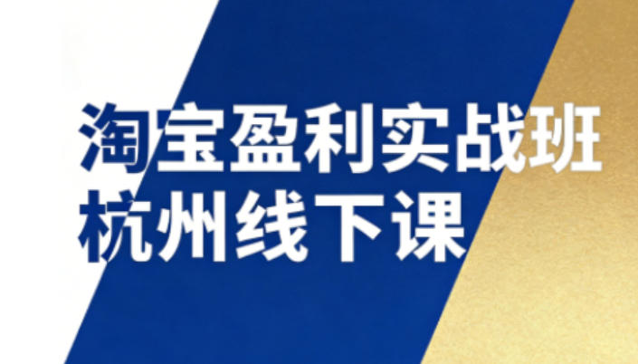 淘宝盈利实战班杭州线下课12月26-28日(音频+字幕)，帮你掌握SOP流程+12门核心技术-鸿图网创