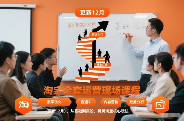 淘宝全套运营现场课程(更新26年1月)，从基础到高阶，拆解淘宝核心玩法-鸿图网创