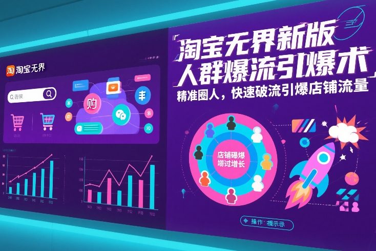 淘宝无界新版人群爆流引爆术，精准圈人，快速破流引爆店铺流量-鸿图网创
