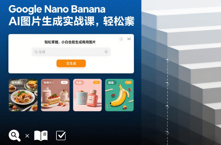 Google Nano Banana AI图片生成实战课，轻松掌握，小白也能生成商用图片-鸿图网创