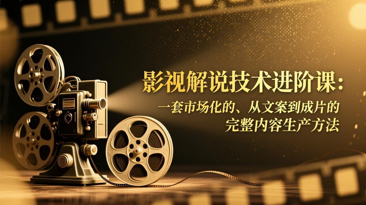 影视解说技术进阶课:一套市场化的、从文案到成片的完整内容生产方法-鸿图网创