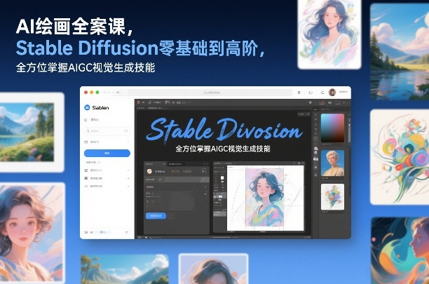 AI绘画全案课,Stable Diffusion零基础到高阶,全方位掌握AIGC视觉生成技能-鸿图网创