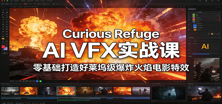 Curious Refuge AI VFX实战课，零基础打造好莱坞级爆炸火焰电影特效-鸿图网创