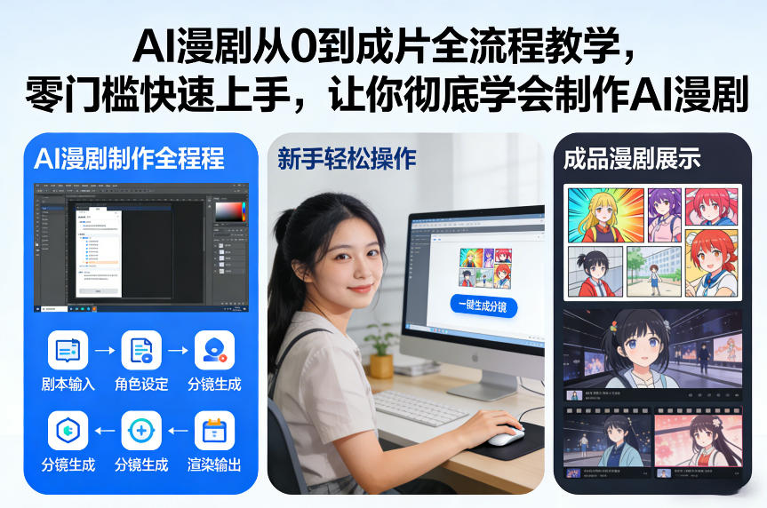 AI漫剧从0到成片全流程教学，零门槛快速上手，让你彻底学会制作AI漫剧【保姆级教程】-鸿图网创