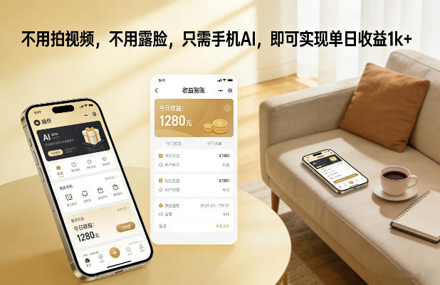 不用拍视频，不用露脸，只需手机AI，即可实现单日收益1k+【揭秘】-鸿图网创