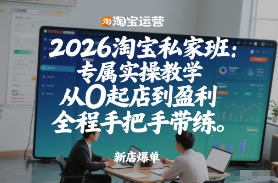 2026淘宝私家班：专属实操教学，从0起店到盈利，全程手把手带练-鸿图网创