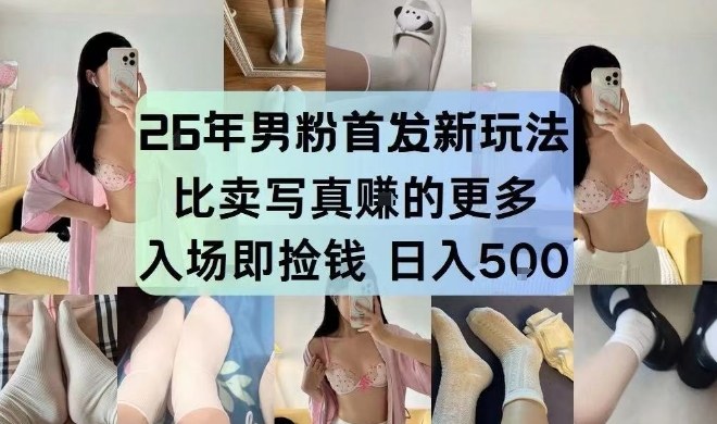 26年男粉首发最新3.0玩法，独此一家，比卖写真賺的更多，入场即捡钱，日入5张【揭秘】-鸿图网创