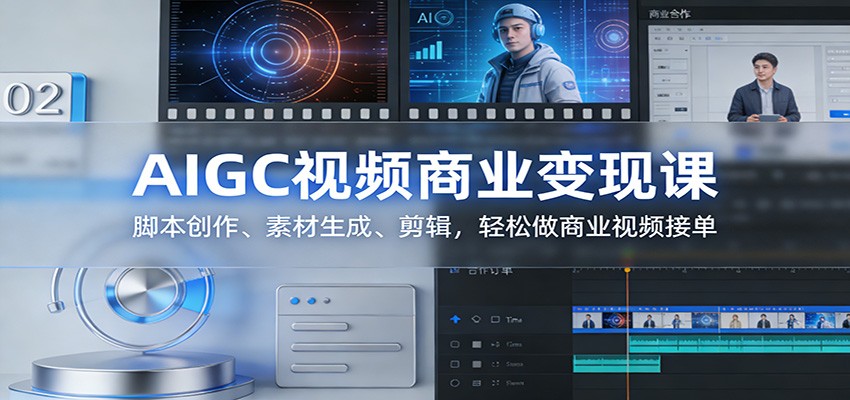 AIGC视频商业变现课：脚本创作、素材生成、剪辑，轻松做商业视频接单-鸿图网创