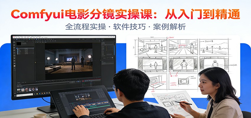 ComfyUI电影分镜实操课：分镜一致性，全流程AI视频制作，零基础也能做专业分镜-鸿图网创