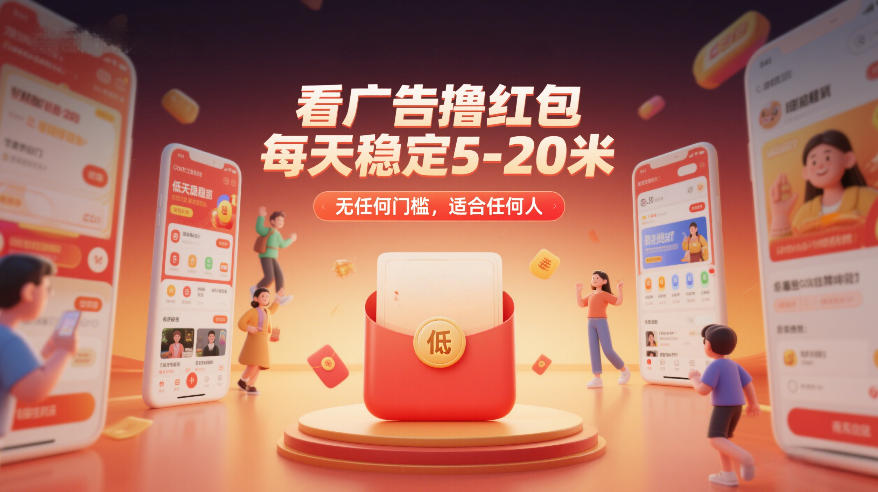 看广告撸红包，每天稳定5-20米，无任何门槛，适合任何人-鸿图网创