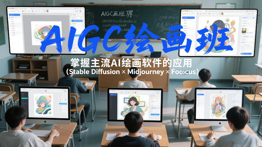 AIGC绘画班，掌握主流Ai绘画软件的应用(Stable Diffusion x Midjourney x Fooocus)-鸿图网创