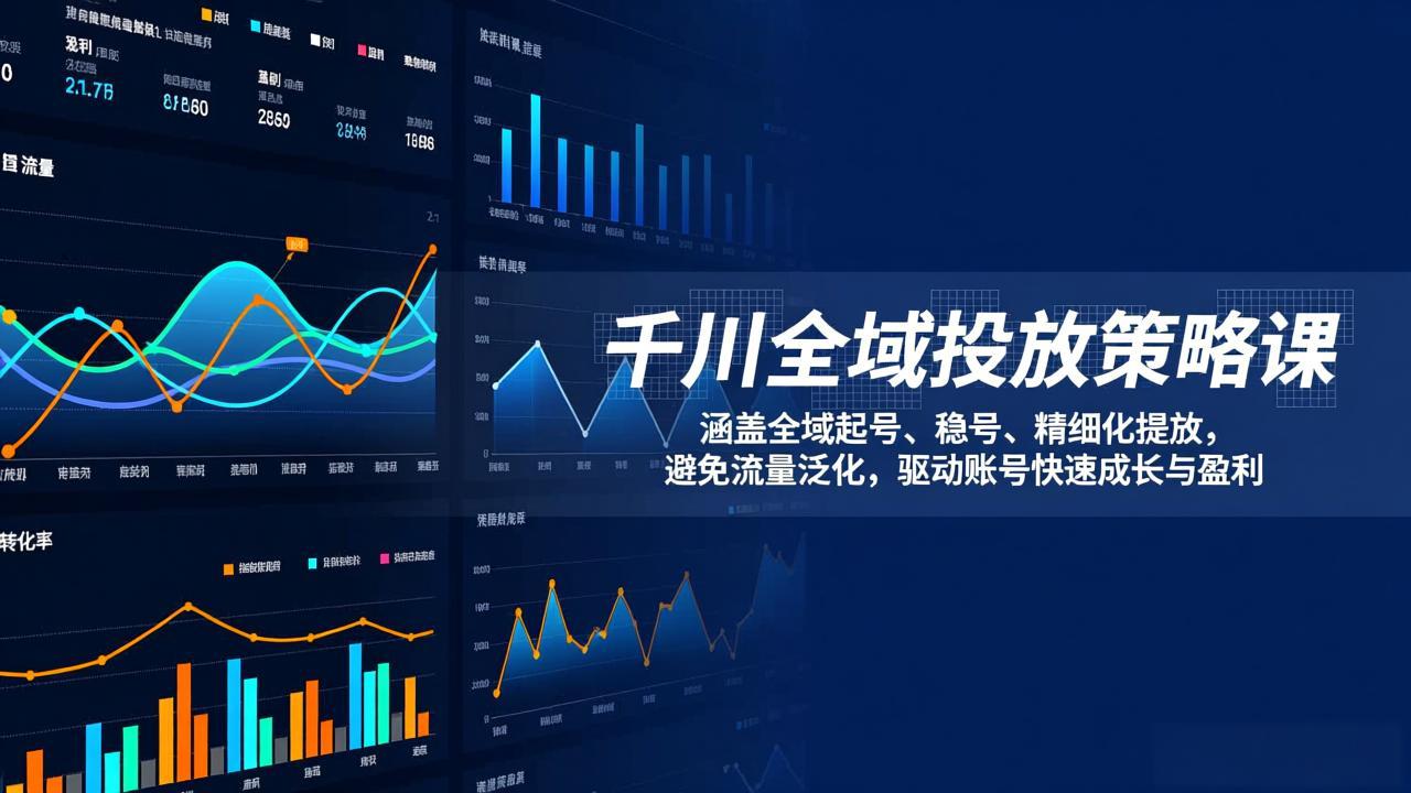 千川全域投放策略课：涵盖全域起号、稳号、精细化投放，避免流量泛化，驱动账号快速成长与盈利-鸿图网创