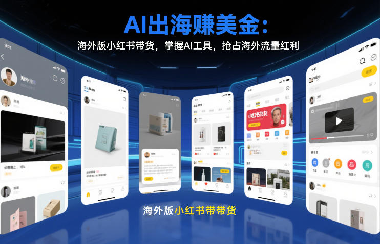 AI出海賺美金：海外版小红书带货，掌握AI工具，抢占海外流量红利(更新2026)-鸿图网创