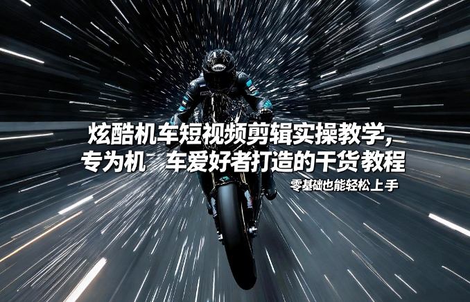 炫酷机车短视频剪辑实操教学，专为机车爱好者打造的干货教程，零基础也能轻松上手-鸿图网创