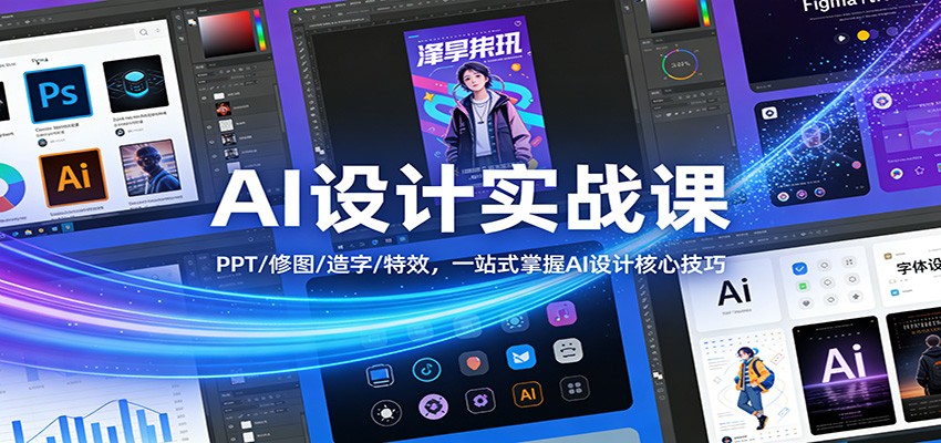 AI设计实战课：PPT/修图/造字/特效，一站式掌握AI设计核心技巧-鸿图网创
