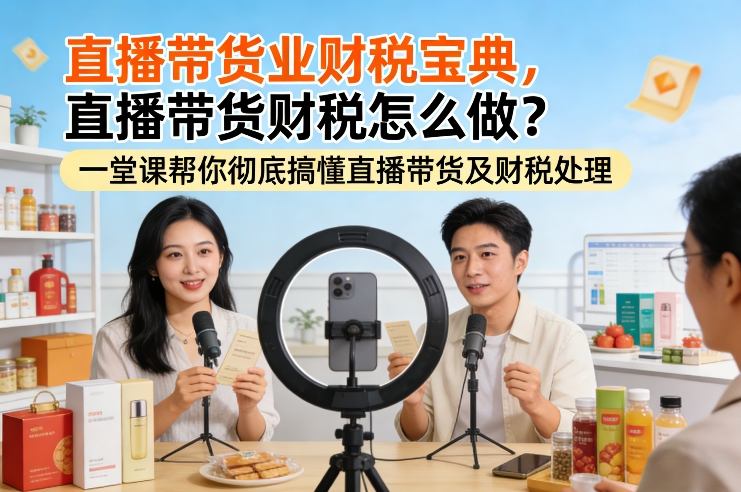 直播带货业财税宝典，直播带货财税怎么做？一堂课帮你彻底搞懂直播带货及财税处理-鸿图网创
