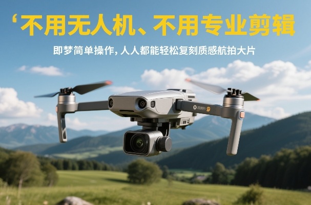 不用无人机、不用专业剪辑，即梦简单操作，人人都能轻松复刻质感航拍大片-鸿图网创