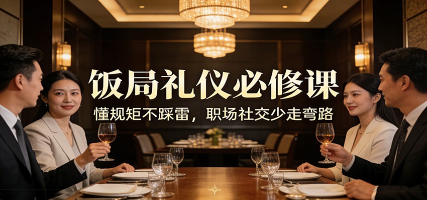 公众号收费文章：《饭局礼仪必修课：懂规矩不踩雷，职场社交少走弯路》-鸿图网创