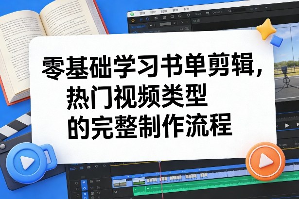 零基础学习书单剪辑，热门视频类型的完整制作流程(更新2026)-鸿图网创