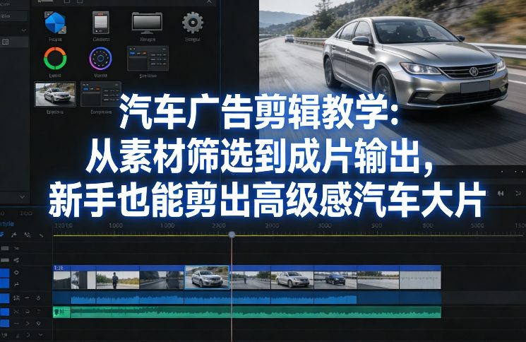 汽车广告剪辑教学：从素材筛选到成片输出，新手也能剪出高级感汽车大片-鸿图网创
