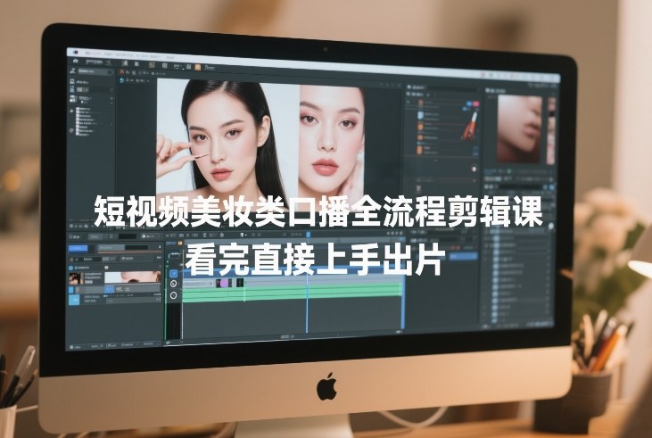 短视频美妆类口播全流程剪辑课，看完直接上手出片-鸿图网创