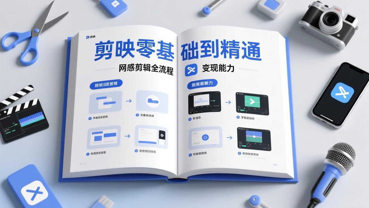 剪映零基础也能快速上手，从入门到精通掌握网感剪辑全流程，掌握能直接变现的剪辑能力-鸿图网创