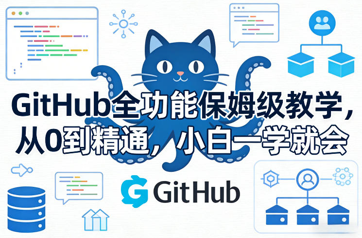 GitHub全功能保姆级教学，从0到精通，小白一学就会-鸿图网创
