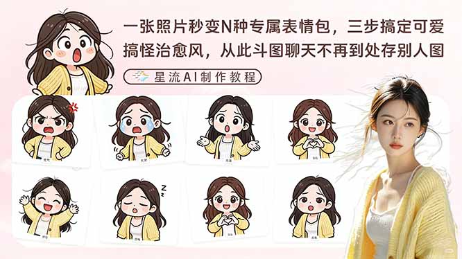 一张照片秒变N种专属表情包，三步搞定可爱搞怪治愈风，从此斗图聊天不再到处存别人图-鸿图网创