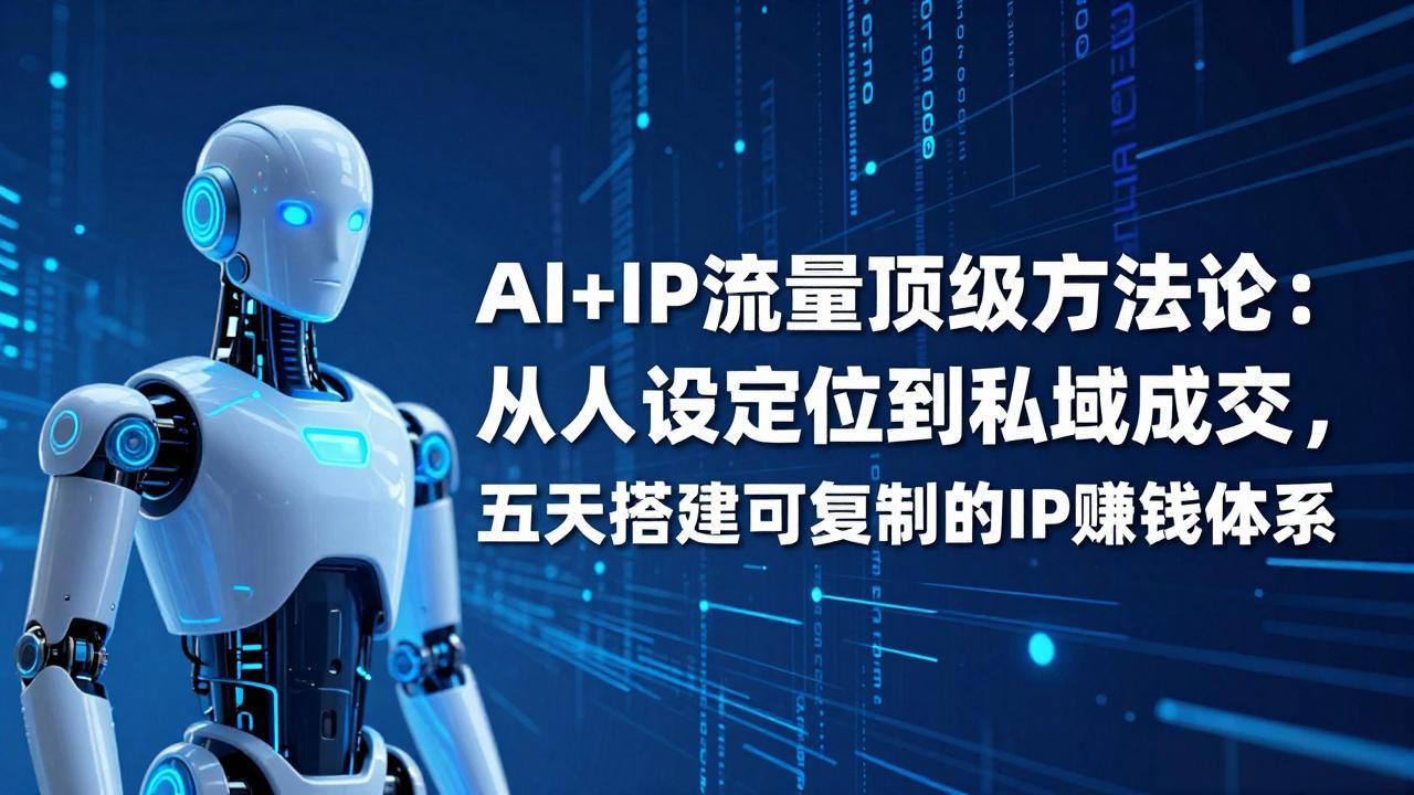 AI+IP顶级方法论:从人设定位到私域成交,五天搭建可复制的IP赚钱体系-鸿图网创